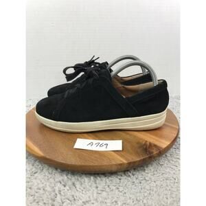 Fitflop Womens 8.5 F-Sporty II Black Fringe Suede Lace Up Casual Walking Shoe